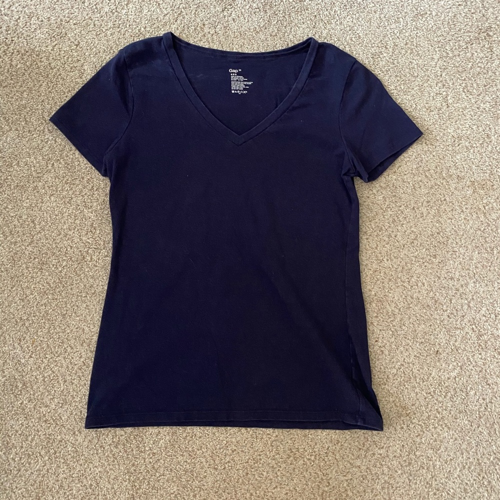 Gap Navy Blue V Neck Short Sleeve Tshirt Size M